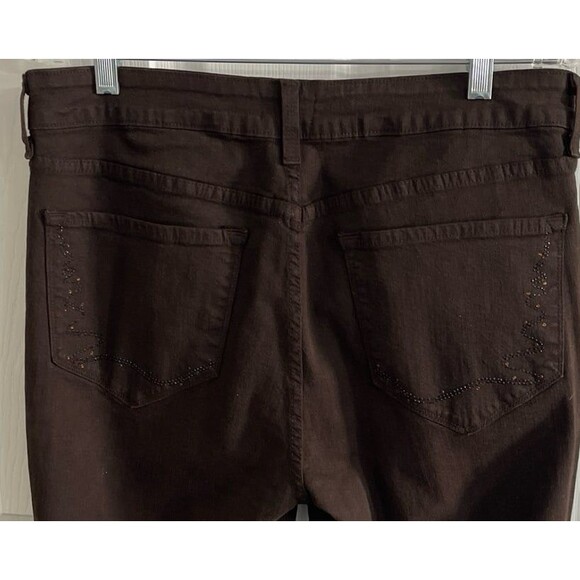 NYDJ Marilyn Straight Jeans Brown Size 14 New Without Tags - Picture 4 of 12